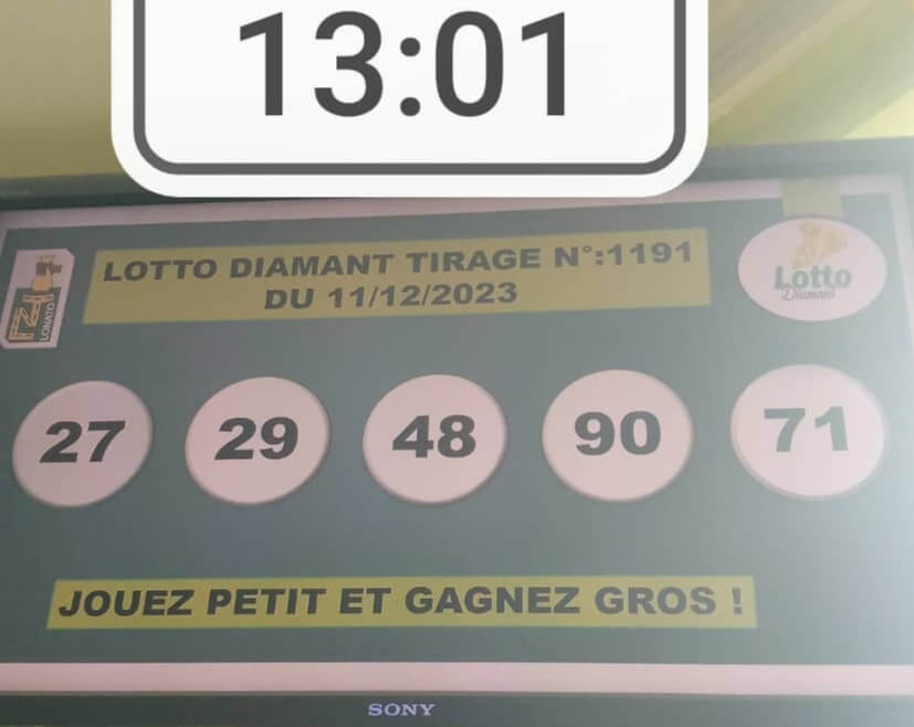 Résultats du lotto Diamant tirage 1191