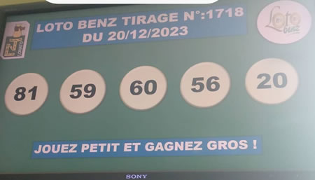 Résultats du loto Benz tirage 1718
