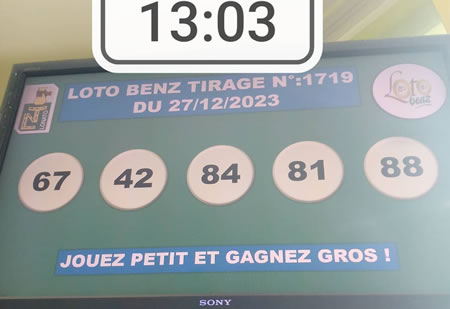 Résultats du loto Benz tirage 1719