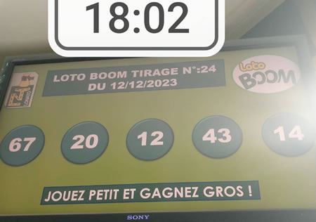 Résultats du loto Boom tirage 24