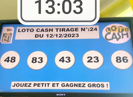 Résultats du loto Cash tirage 24
