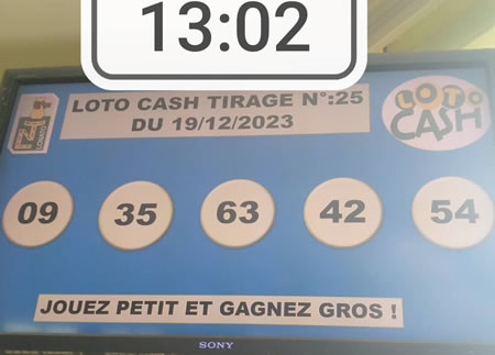 Résultats du loto Cash tirage 25
