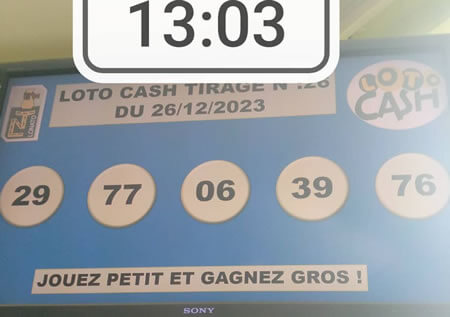 Résultats du loto Cash tirage 26