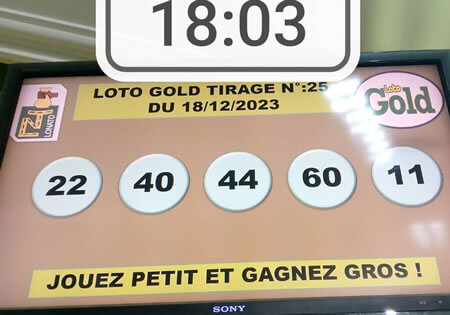 Résultats Loto Gold tirage 25
