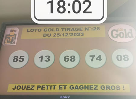 Résultats Loto Gold tirage 26