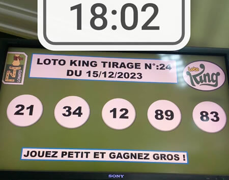 Résultats Loto KING tirage 24