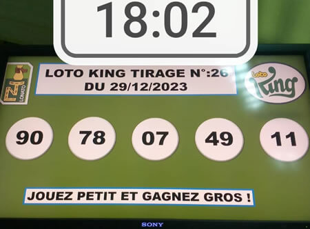 Résultats Loto KING tirage 26