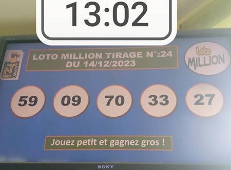 Résultats Loto MILLION tirage 24