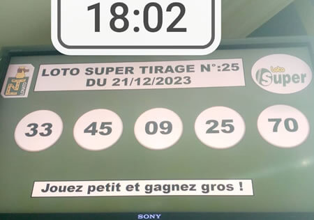 Résultats du loto Super tirage 25