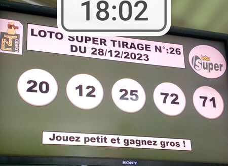 Résultats du loto Super tirage 26