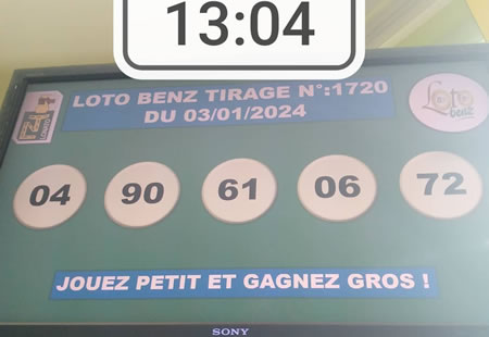 Résultats du loto Benz tirage 1720