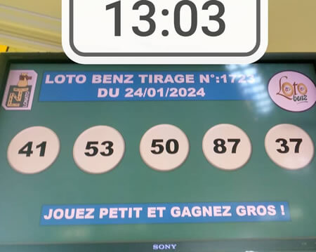 Résultats du loto Benz tirage 1723