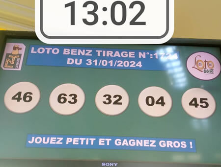 Résultats du loto Benz tirage 1724
