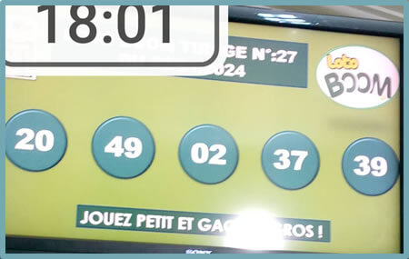 Résultats du loto Boom tirage 27