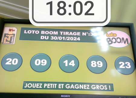 Résultats du loto Boom tirage 31