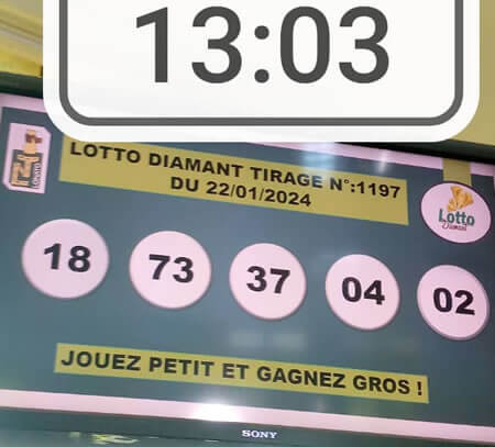 Résultats du lotto Diamant tirage 1197