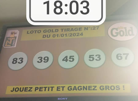 Résultats Loto Gold tirage 27