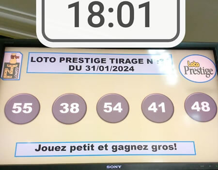 Résultats du loto Prestige tirage 31