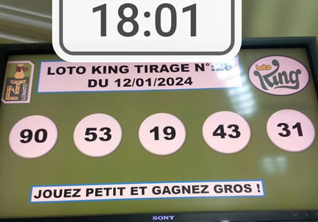 Résultats Loto KING tirage 28