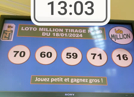 Résultats Loto MILLION tirage 29