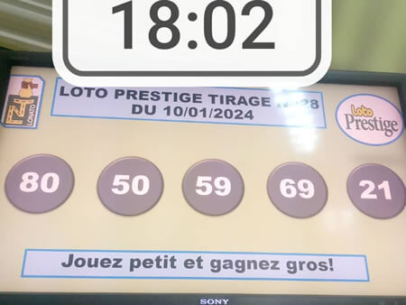 Résultats du loto Prestige tirage 28