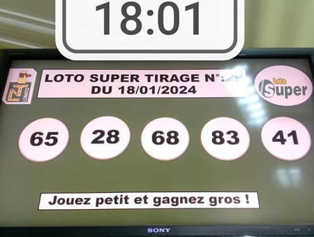 Résultats du loto Super tirage 29