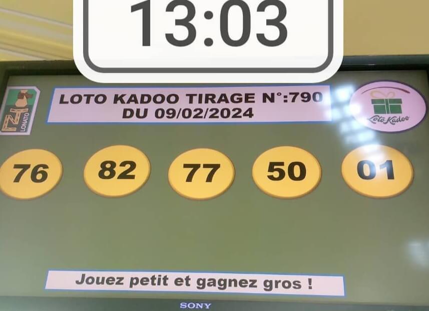 Résultats du loto Kadoo tirage 790