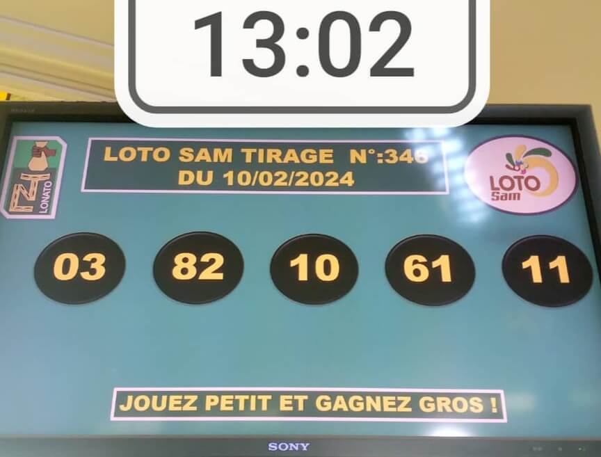 Résultats du loto SAM tirage 346