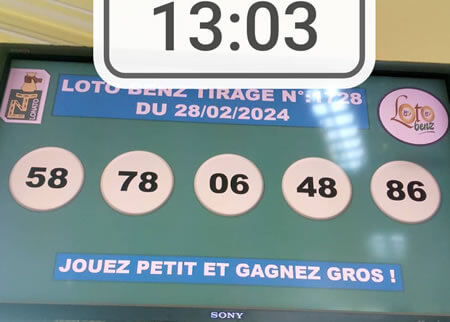 Résultats du loto Benz tirage 1728