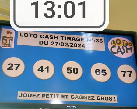 Résultats du loto Cash tirage 35