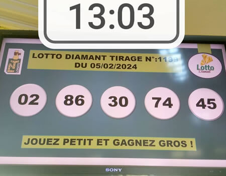 Résultats du lotto Diamant tirage 1199