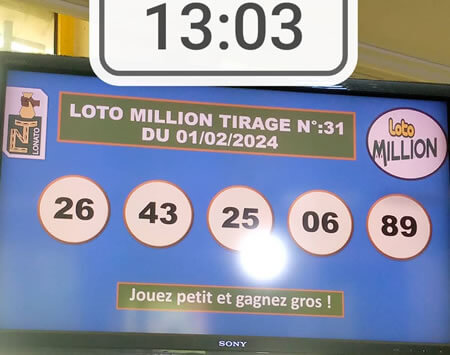 Résultats Loto MILLION tirage 31