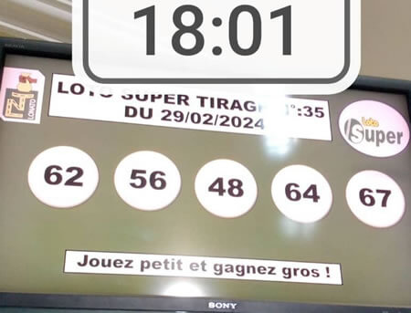 Résultats du loto Super tirage 35