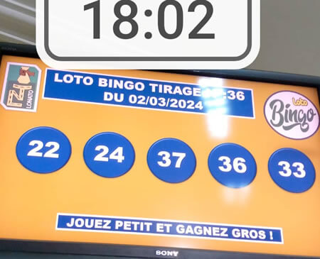 Résultats du loto BINGO tirage n° 36