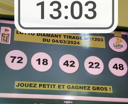 Résultats du loto Diamant tirage 1203