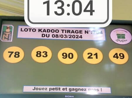 Résultats du loto Kadoo tirage 794