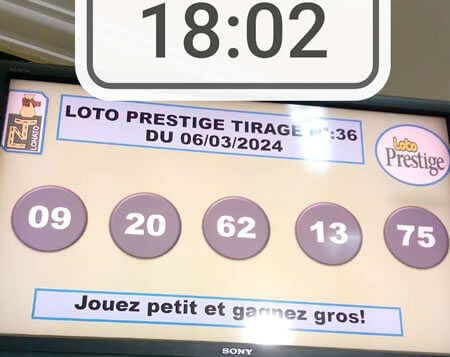 Résultats du loto PRESTIGE tirage 36
