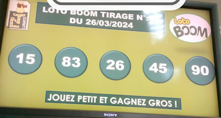 Résultats du loto BOOM tirage 39