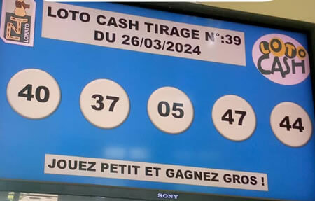 Résultats du loto Cash tirage 39
