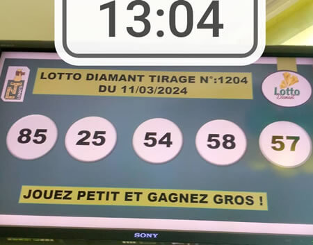 Résultats du loto Diamant tirage 1204