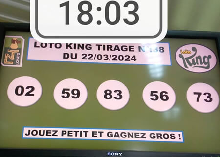Résultats du loto KING tirage 38