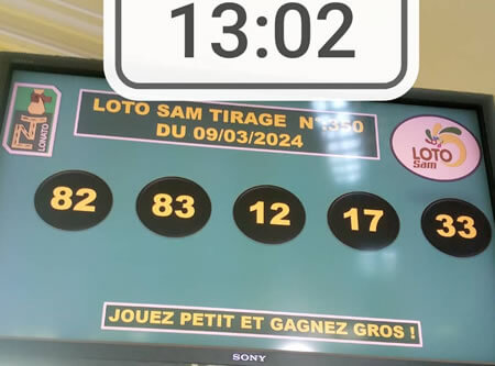 Résultats du loto SAM tirage 350