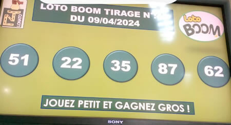 Résultats du loto BOOM tirage 41