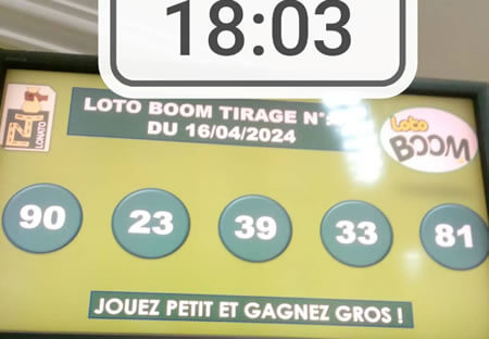 Résultats du loto BOOM tirage 42