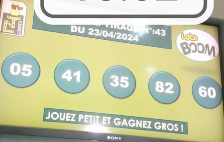 Résultats du loto BOOM tirage 43