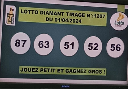 Résultats du loto Diamant tirage 1207