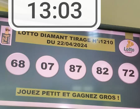 Résultats du loto Diamant tirage 1210