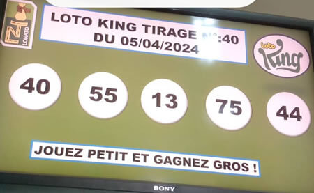 Résultats du loto KING tirage 40