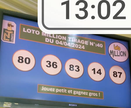 Résultats du loto Million tirage 40