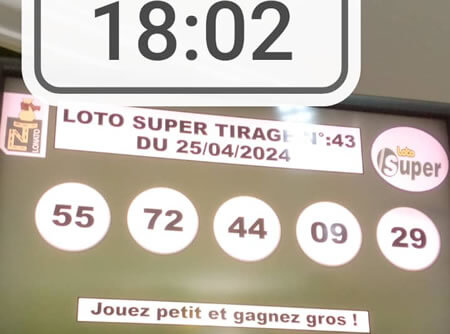 Résultats du loto Super tirage 43